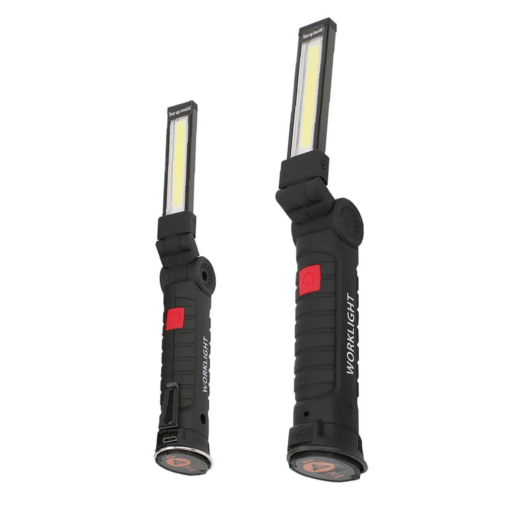 Portable COB Flashlight Rechargeable Work Camping Torch Folding Night Lighting