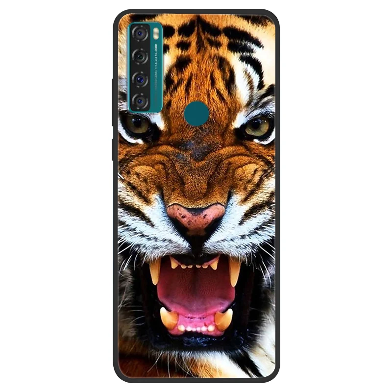 Space Painted Black Silicone TPU Case - Protective Shell Cover