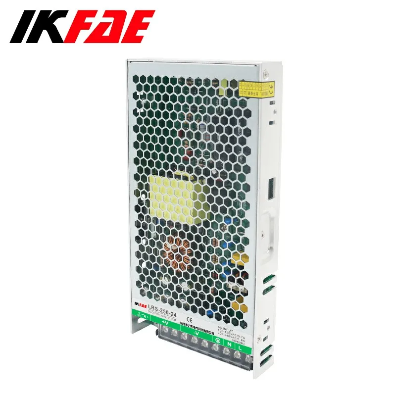 SMPS 스위칭 전원 공급 장치 LRS-250, 과부하 보호, 단일 출력, 소형 볼륨 변압기, 슬림 5V, 12V, 24V 출력, 250W
