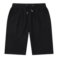 200g Summer Men's 100% Cotton Sports Short Black Elastic Waist Strings Beach Knee Length Trunks Customized Casual Quick Dry Pant 1