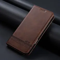 Leather Magnetic Phone Case - Elegant and Durable Cover - iPhone SE (2020) (Brown)