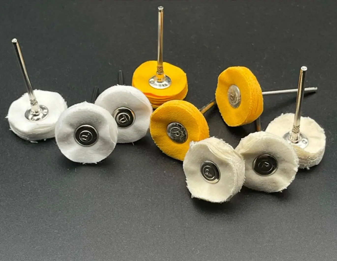 10PCS Yellow White Cloth Wheel Brush Rotary Round Polishing Buffing Tool For Dremel