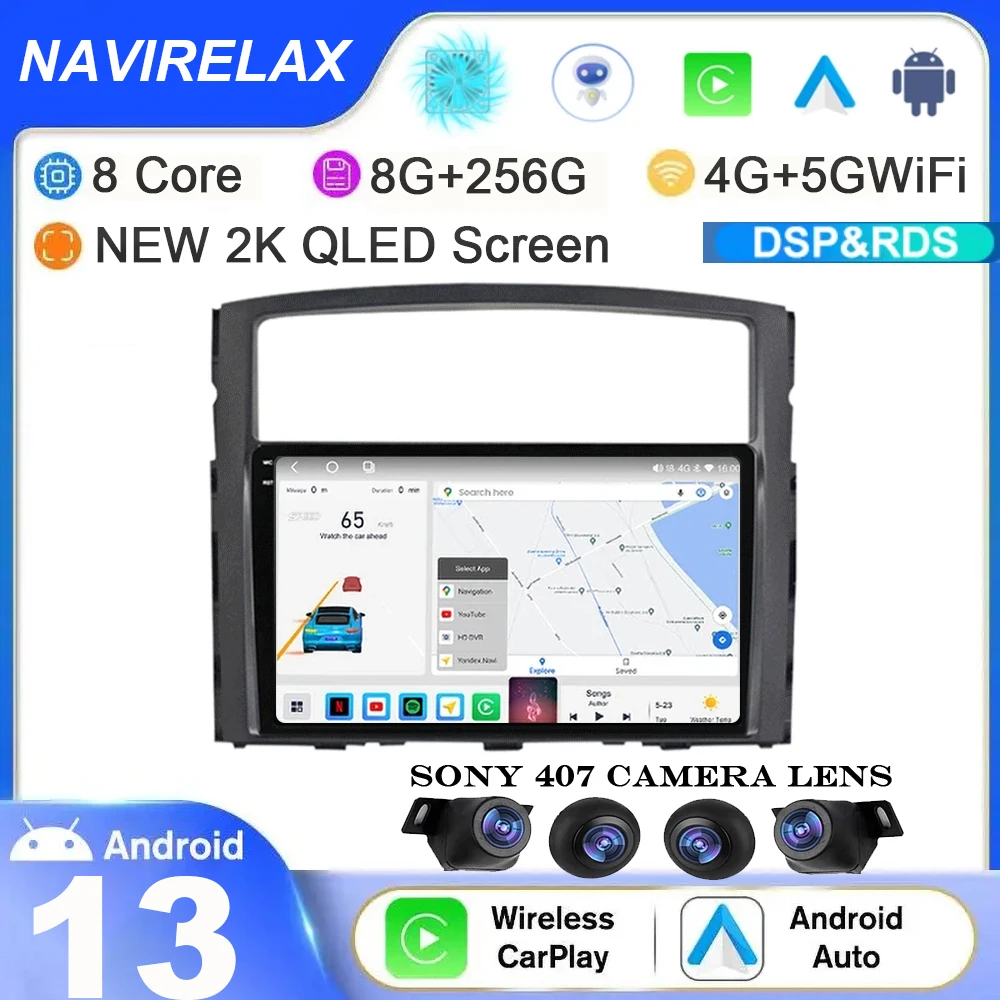 

Android 13 Auto For Mitsubishi Pajero 4 V80 V90 2006 - 2014 Car Radio Multimedia Video Navigation Player Carplay GPS Wifi+4G DSP