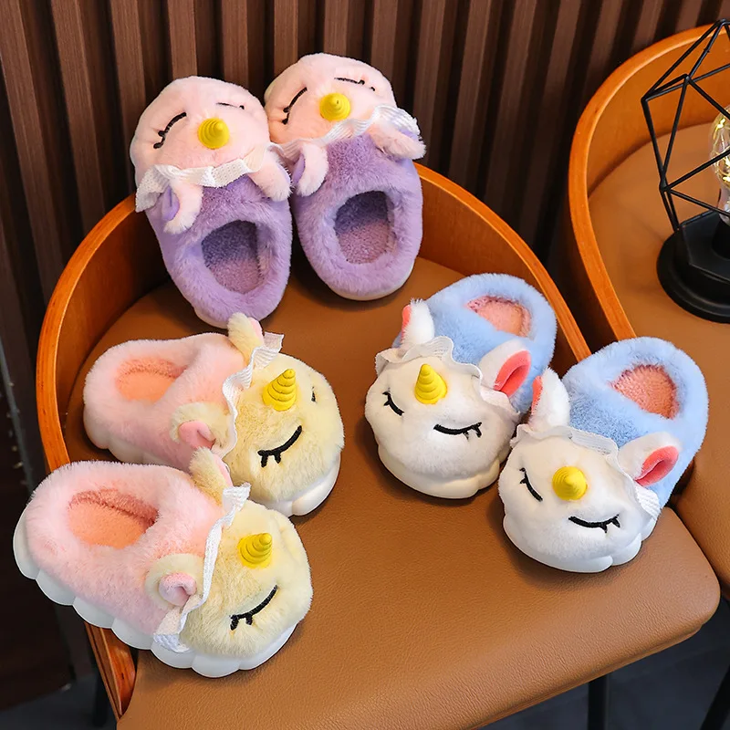Kids Slippers Autumn Winter Children Cotton Indoor Anti Slip