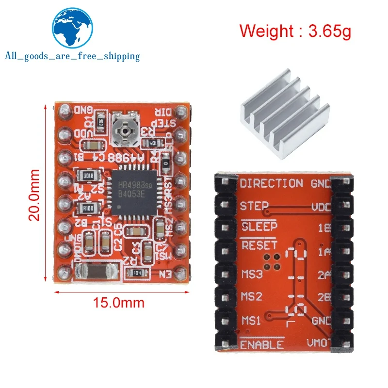 3D Printer Parts StepStick A4988 DRV8825 AT2100 Stepper Motor Driver Heat sink Carrier Reprap RAMPS 1.4 stepper motor driver