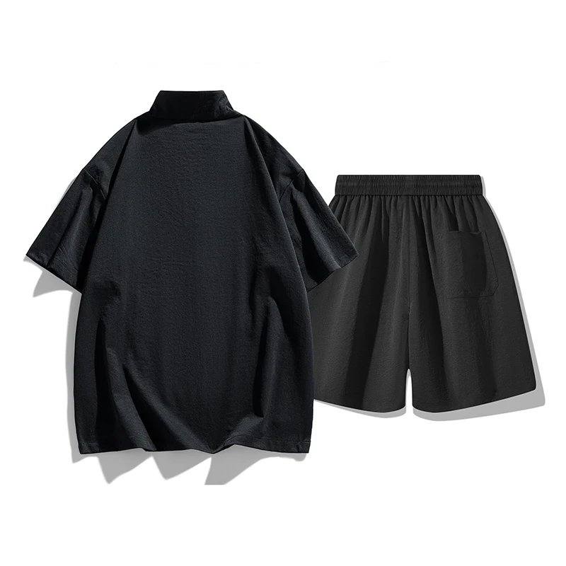 대형 8xl Tracksuit 세트 남성 특대 T 셔츠 반바지 정장 6xl 7xl 짧은 소매 여름 티셔츠 통기성 느슨한 운동복