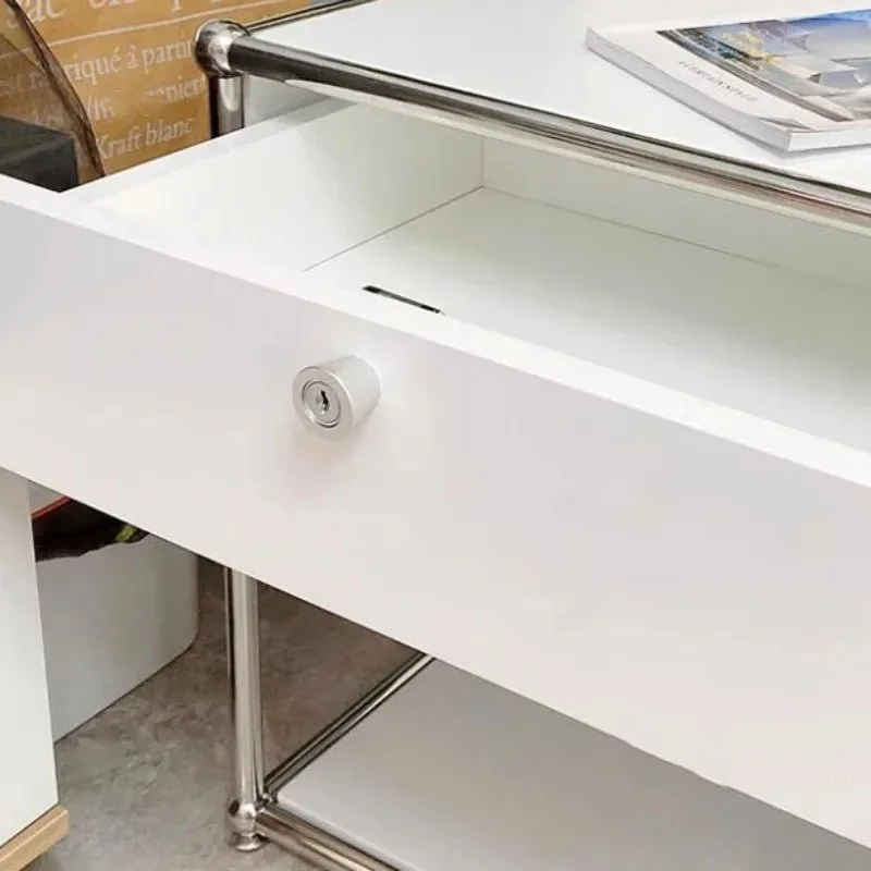 Description Picture 6 of itemMinimalist Nightstand Medieval Bedroom Furniture Module Storage TV Side Cabinet Modern Stainless Steel Frame Bedside Table g