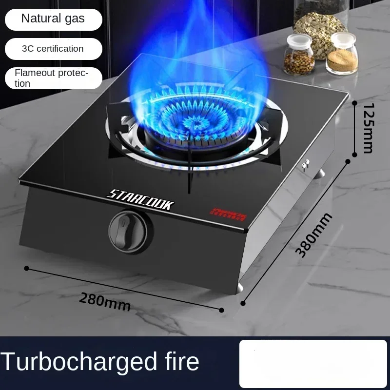 STARCOOK Gas Stove for Home Use with Powerful Liquid Propane Burner and Single Natural Gas Burner A