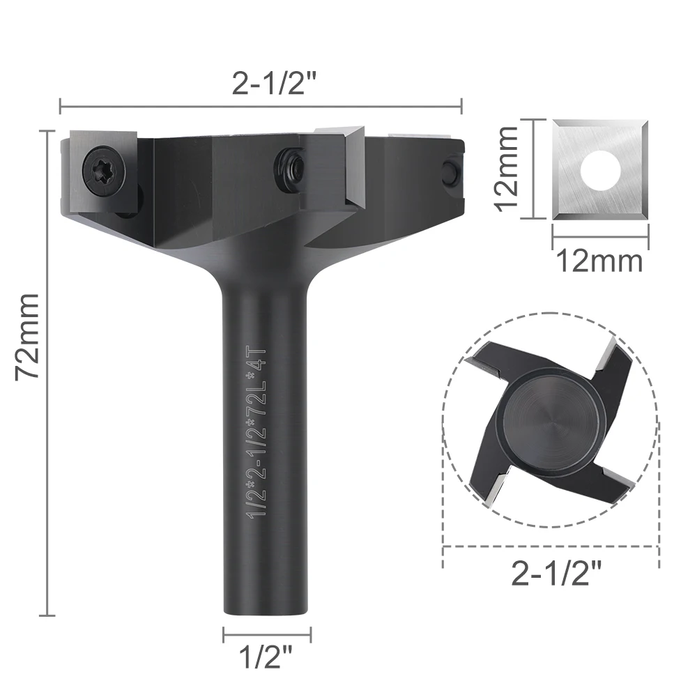 Trvoxviq Fraise à Plan 12 Mm, 2 2 Flûtes, 38,1 Mm De Diamètre