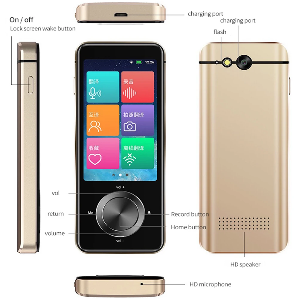 Newest M9 Instant Voice Translator Portable Language Translator In Real-time Smart Supports 12 offline languages