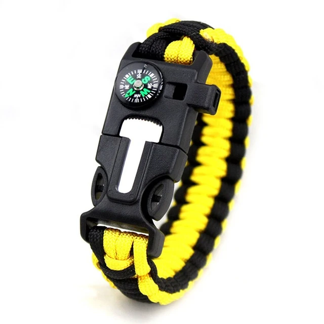 Pulsera Paracord Supervivencia Pedernal Brujula Silbato