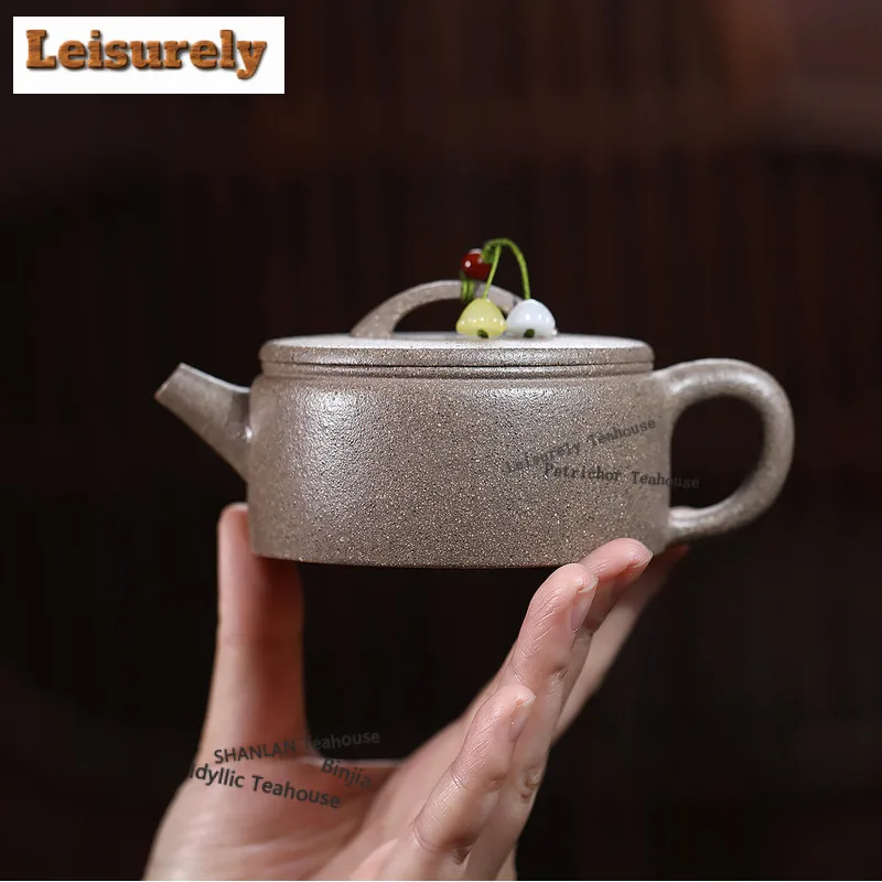 190ml Yixing Purple Clay Teapots Handmade Large Caliber Pot Raw Ore Section Mud Tea Maker Kettle With Infuser Zisha Tea Set Gift