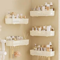Bathroom Home Storage Shelf Toilet Storage Cabinet Drain Rack Punch Free Wall Mounted Shower Cosmetics Dressing Organizer Shelve 2