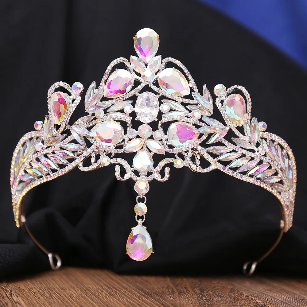 KMVEXO Baroque Waterdrop Forehead Crystal AB Teal Bridal  display picture 2