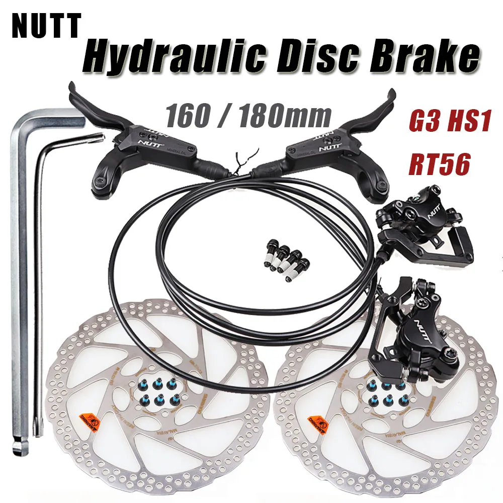 NUTTMTBBikeHydraulicOilDiscbrakeSetRT56140160180mmRotor