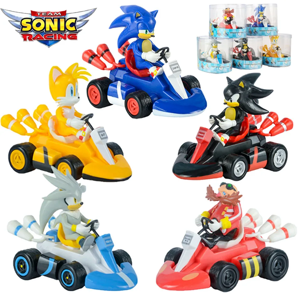 Anime Sonic the Hedgehog Pull Back Car Hedgehog Shadow Tails Rouge the Bat Action Figure Toys Anime Game Doll Kid Gifts 1