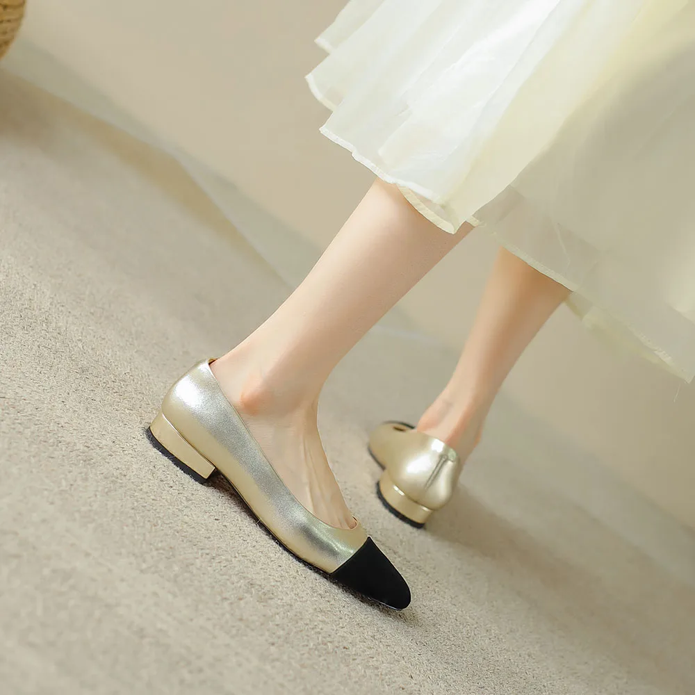 Genuine Leather Round Toe Ballet Flats Fashion Concise Women's Shoes Mixed Colors Casual Flats Luxury Brands Designer Soft Shoes 5