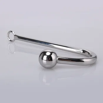 Stainless Steel Anal Hook with Anal Beads Hole Anal Hook Metal Butt Plug Anal Sex Toys Adult Product No Vibrator for men 3