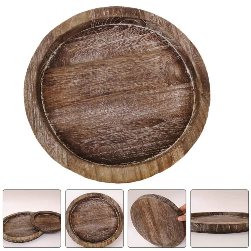 Wooden Tray Fruit Storage Tray Candle Holder Multifunctional Candle Holder Kitchen Countertops Home Decoration