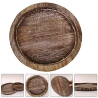 Wooden Tray Fruit Storage Tray Candle Holder Multifunctional Tray Candle Holder Tray for Kitchen Countertops Home Decoration 1