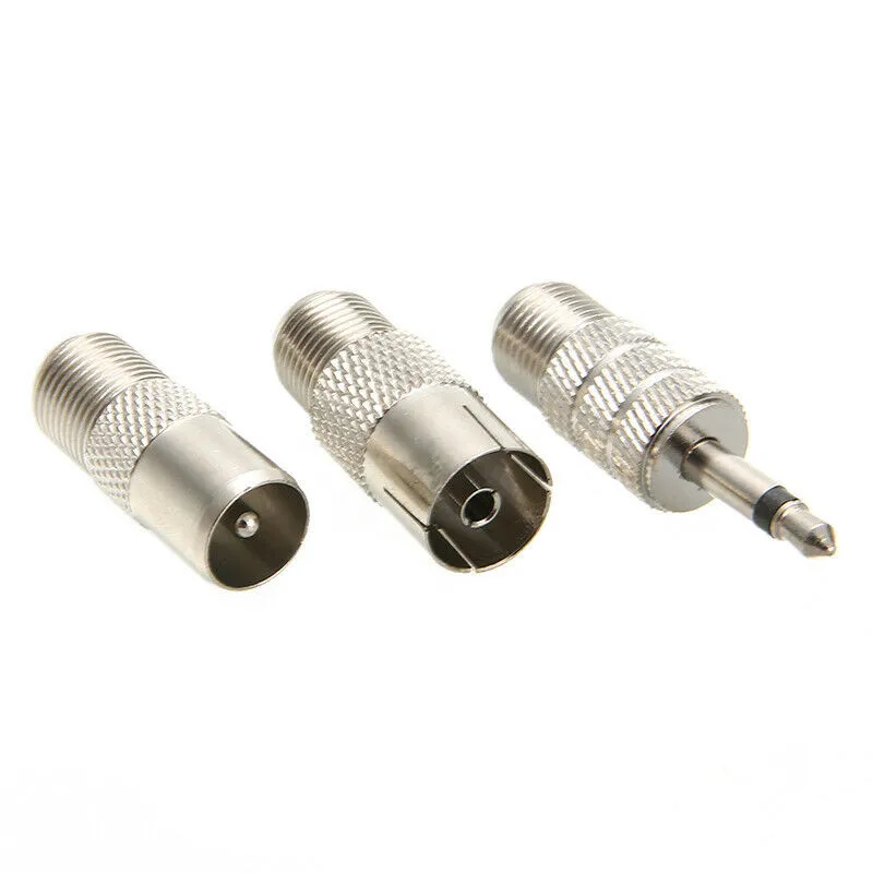 Hot Radio Antenna Telescopic DAB FM Antenna W 3-Adapter HiFi AV Receiver Mini System F Male Connector Radio Replace Parts