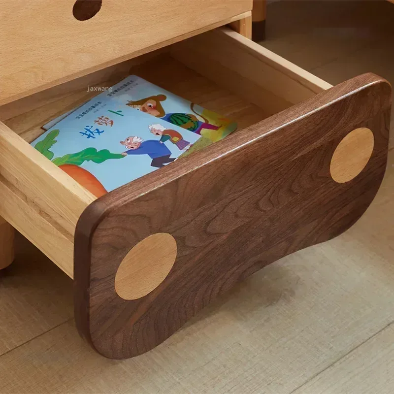 Solid Wood Household Kindergarten Children's Bedside Table Apartment Dormitory Storage Cabinet Modern Kids Bedroom Nightstands H