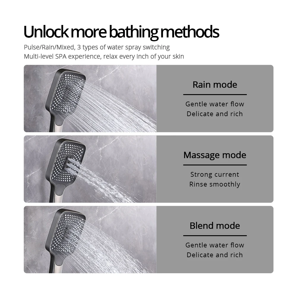 Embedded box Thermostatic Shower Faucet Gunmetal Ceiling Shower Head & Shelf Wall Mounted Mixer Tap Hot And cold Bathroom Tap