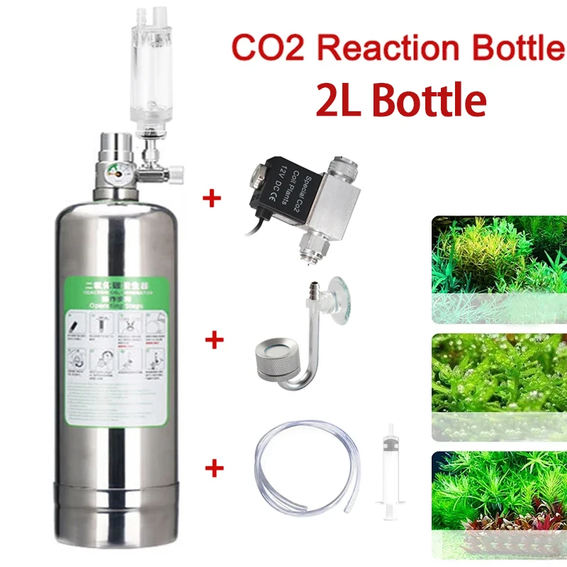 2L Aquarium CO2 Generator System Solenoid Valve CO2 Cylinder