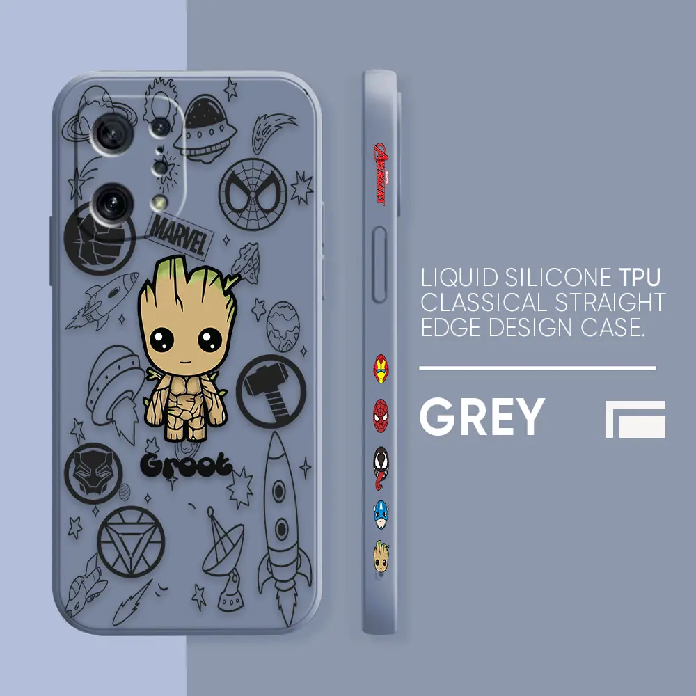thumbnail image 1 of Case For OPPO FIND X6 X3 REALME X7 X50 RENO 2 4Z 4 6 Lite 5Z 5F 4G 5G PRO Liquid Silicone Case Marvel Groot Baby Manga, 1 of 5