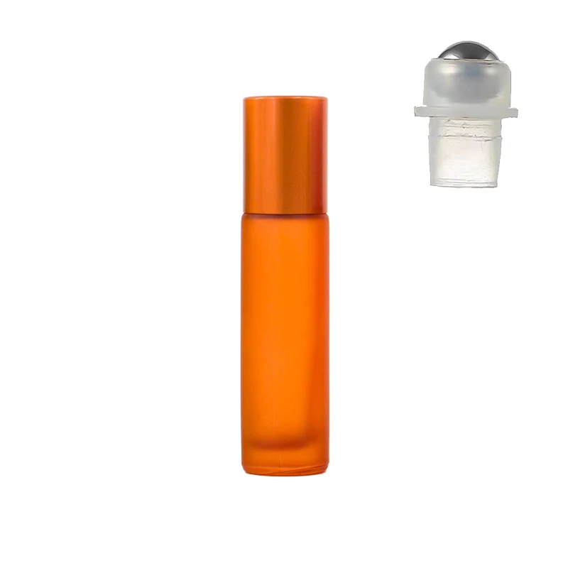 Frosted Glass Essential Oil Roller Bottle with Stainless Steel Ball - 5ml/10ml