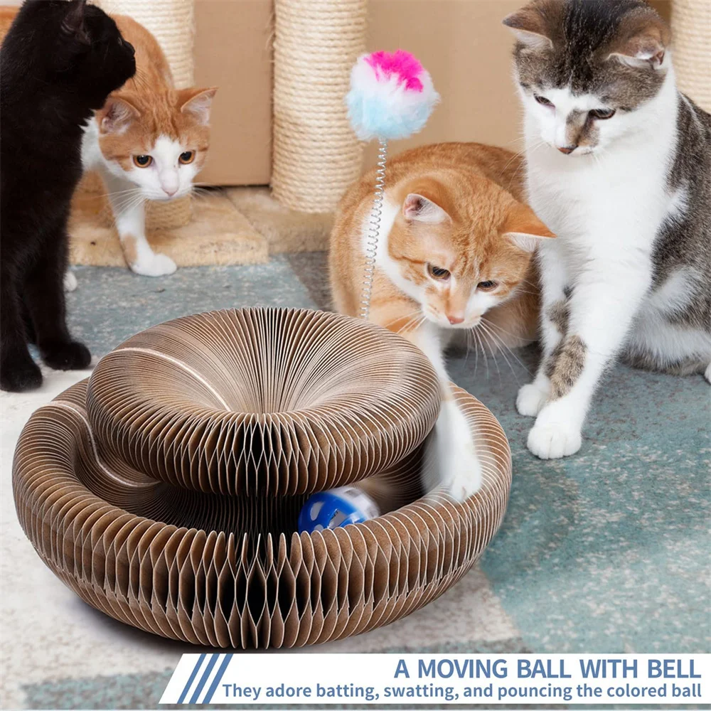 

Cat Toys Magic Organ Cat Scratch Board Cat Toy with Bell Cat Grind Claw Climbing Corrugated Paper Cat Scratch Toy Cat Product