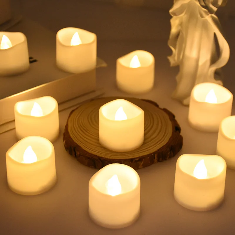 612PcsFlickeringFlamelessElectricLEDCandleFakeTeaLightsCandle