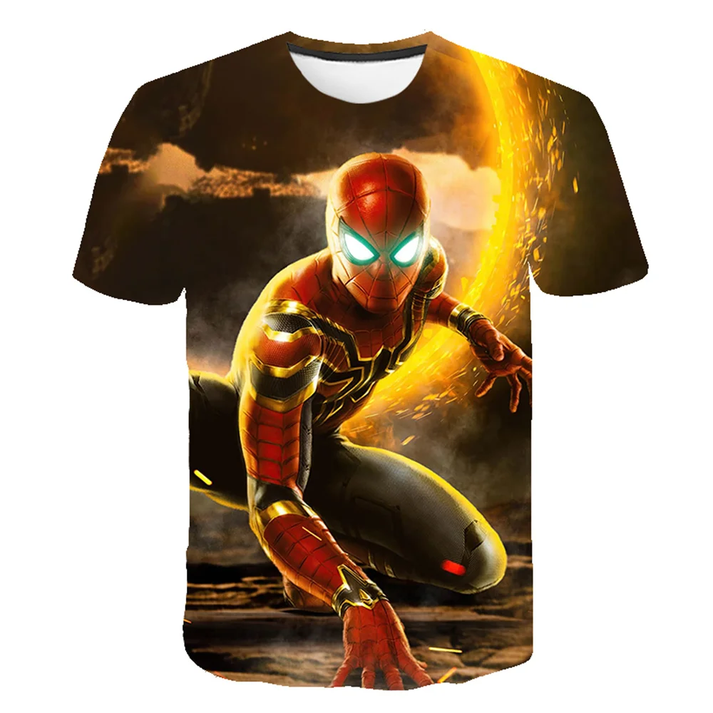 

2023 New Boys and Girls Marvel Spiderman Tops Harajuku T Shirts 3d Fashion Children Cartoon Kids Short Sleeves T-shirts Clothes