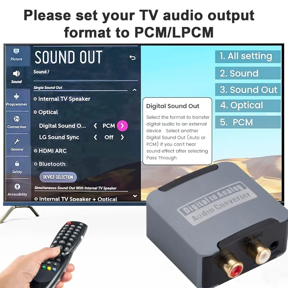 Convertitore Audio Da Analogico A Digitale - DAC Con RCA A Ottico/Coassiale, Per TV, PC, Console E Home Theater - Foto 2