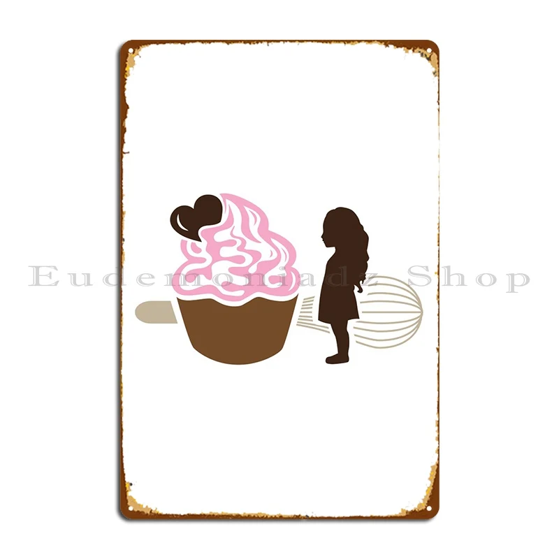 

Girl And Cupcake Metal Sign Plates Wall Cave Club Printing Living Room Tin Sign Poster