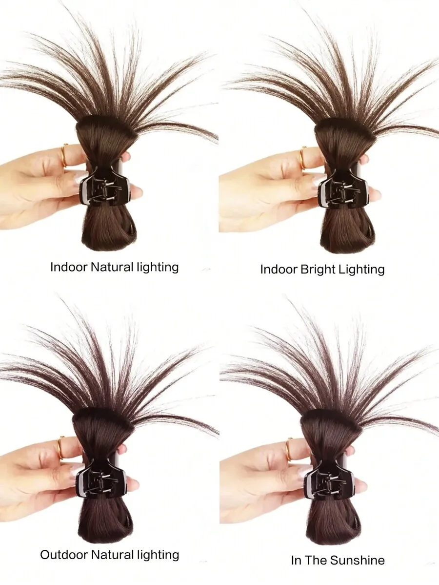 Extended Synthetic Claw Clip Ponytail Hair Extension Messy Updo Wig With Mini Claw Clips Bow Shaped Chignon Hair Accessories