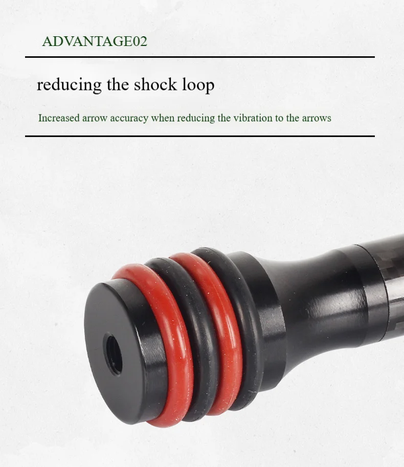 Carbon Stabilizer Balance Bar for Archery with Shock Absorption, Compound Bow Shooting Accessory