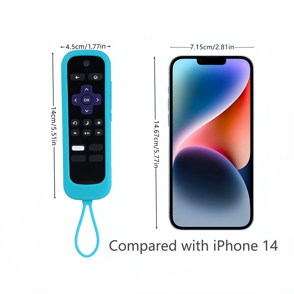 Silicone remote cover luminous for Roku TV Remote Roku Simple Remote Voice without Headphone Jack silicone remote case silicone remote sleeve silicone case protector remote controller cover