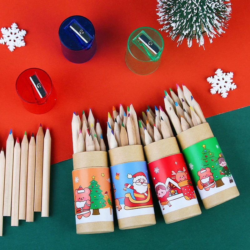 

12pcs /set Creative Christmas Animal 12 Colors Pencil Set Cartoon Painting Drawing Art Colored Pencils Stationery Gift