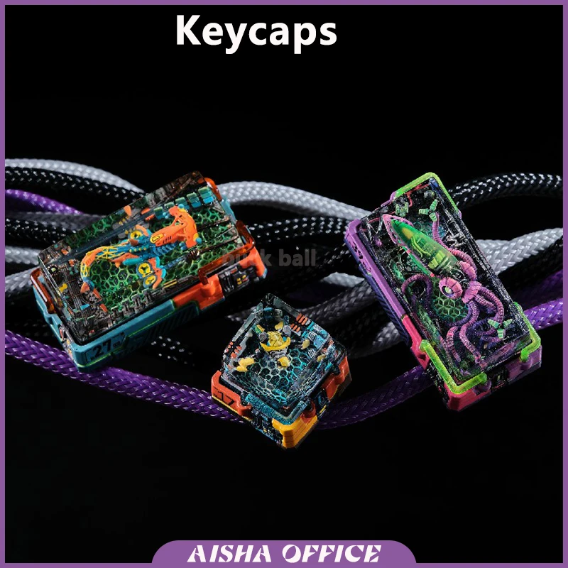 

Dwarf Factory THE MECHA Resin Keycaps Creative Hand-made Hight SP-SA-R1 Ergonomics Mechanical Keyboard Keycaps Accessories Gifts