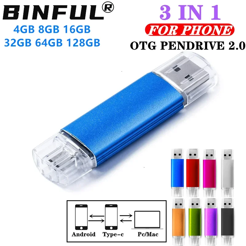 BINFUL 고속 USB 플래시 드라이브, USB 엄지 메모리, OTG 스틱,..