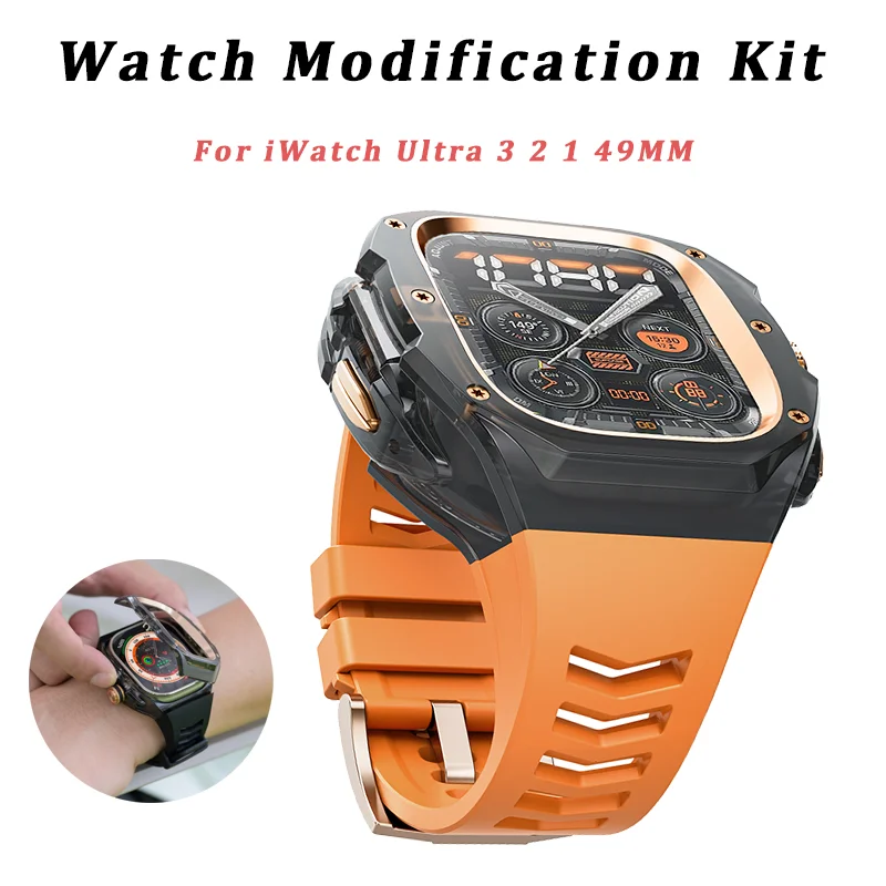 Luxury Modification Mod Kit for Apple Watch Ultra 3/2/1 49MM Rubber ...