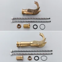 Uythner Luxury Swan อ่างล้างหน้าทองเหลืองก๊อกน้ําเย็นและน้ําร้อนผสมก๊อกสีดํา/ทอง/โบราณห้องน้ําอ่างล้างหน้า Crane 5