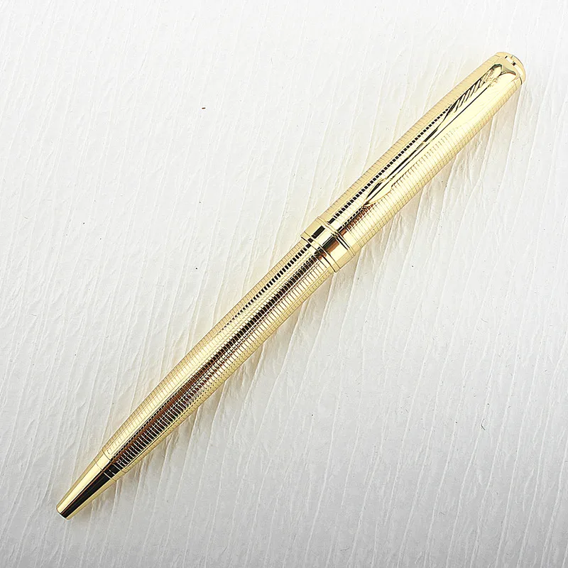 Luxury Metal Rollerball Pen 0.7mm blue Ink Steel Gold