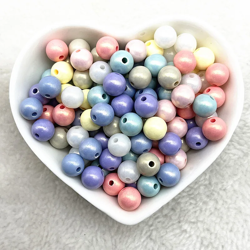 6mm--16mm Colourful Round Acrylic Loose Spacer Beads for Jewelry Making DIY Handmade Clothing Accessories