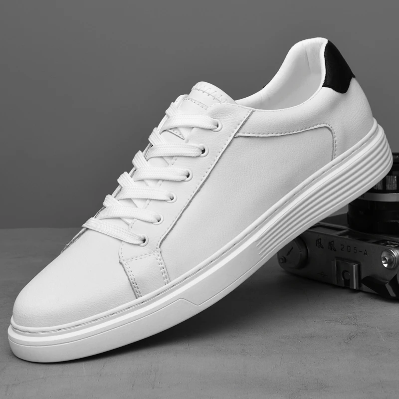 GenuineLeatherCasualMenShoesBrandWhiteSportsSneakersShoe2023