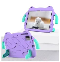Kids Cartoon Shockproof EVA Stand Case for 11 Tablet - Durable and Safe Protector Cover (Purple)