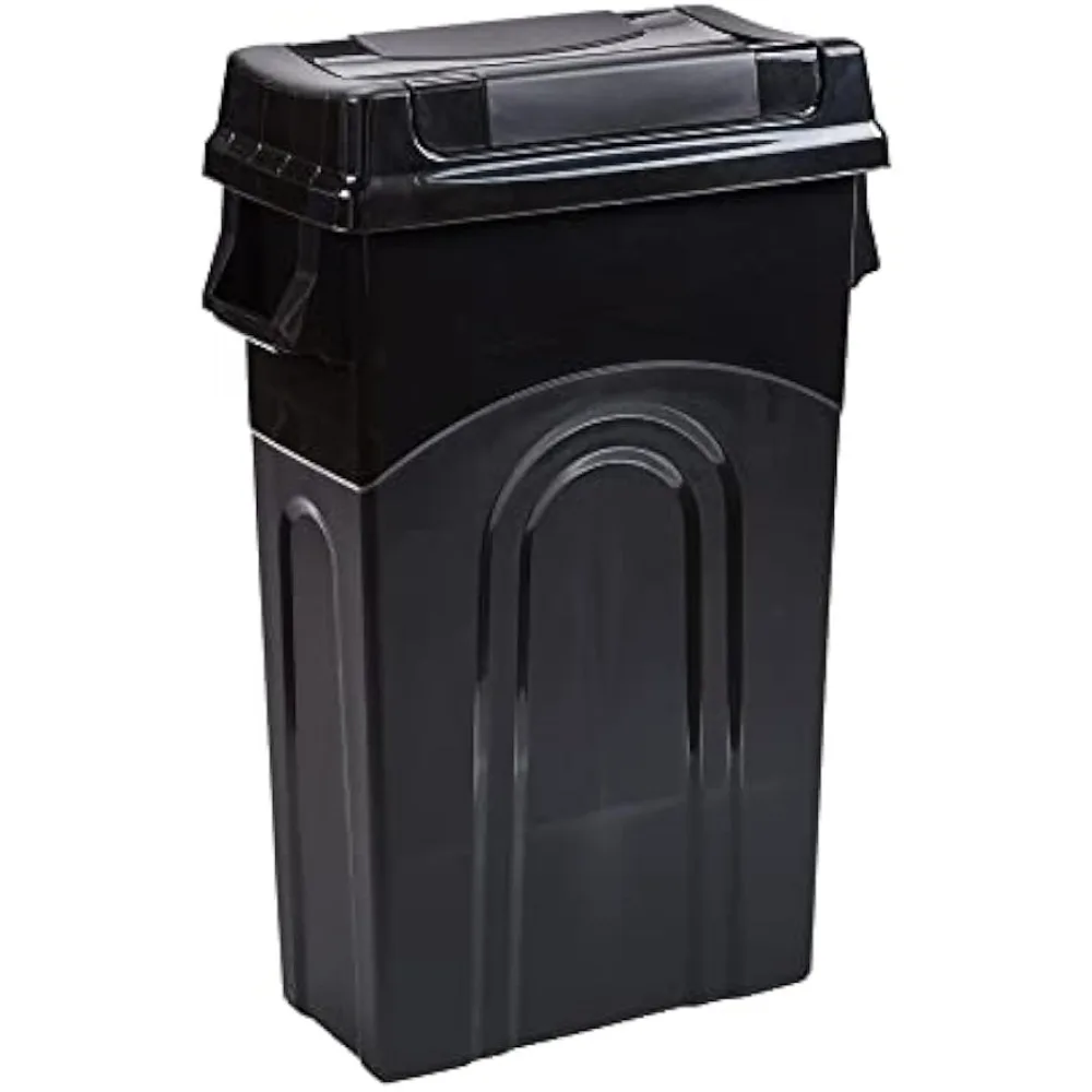 

United Solutions Highboy Waste Container with Swing Lid, 23 Gallon, Space Saving Slim Profile and Easy Bag