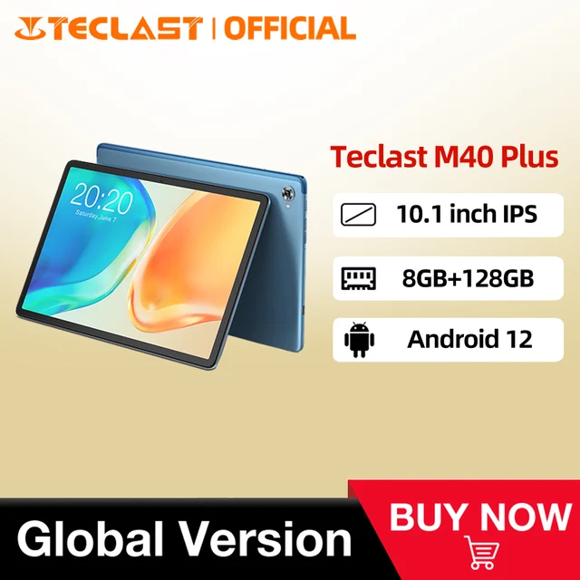 [World Premiere]Teclast M40 Plus 10.1"Tablet Android 12 1920x1200 FHD IPS 8GB RAM 128GB ROM MT8183 8 cores GPS Type-C Metal body 1