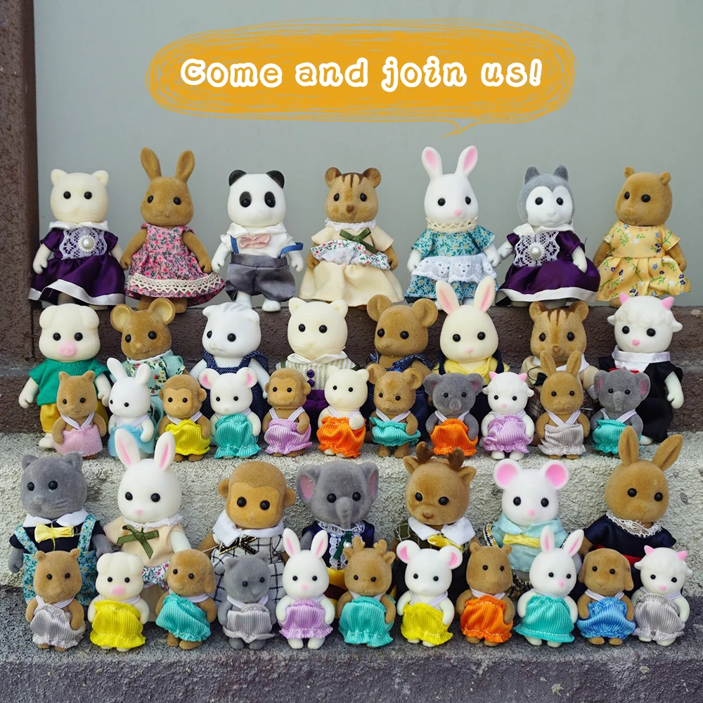 Easter Bunny 1:12 Scale Simulation Forest Family Reindeer Pretend Game Set Bear Panda Animal Dollhouse Children Birthday Gift 5